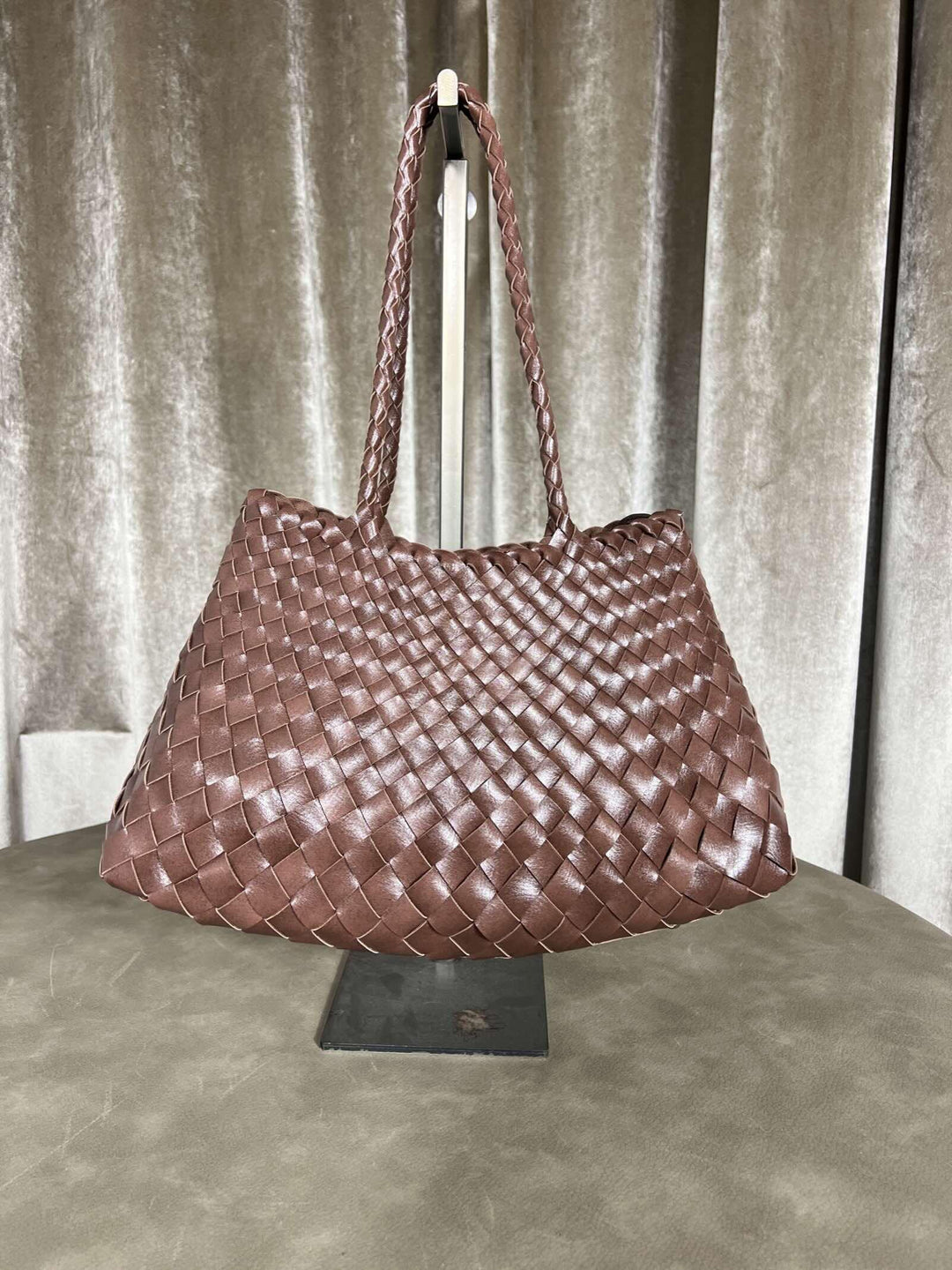 borsa a intreccio in ecopelle castagna 58226CASTAGNA FEMME CAFE SELECTION