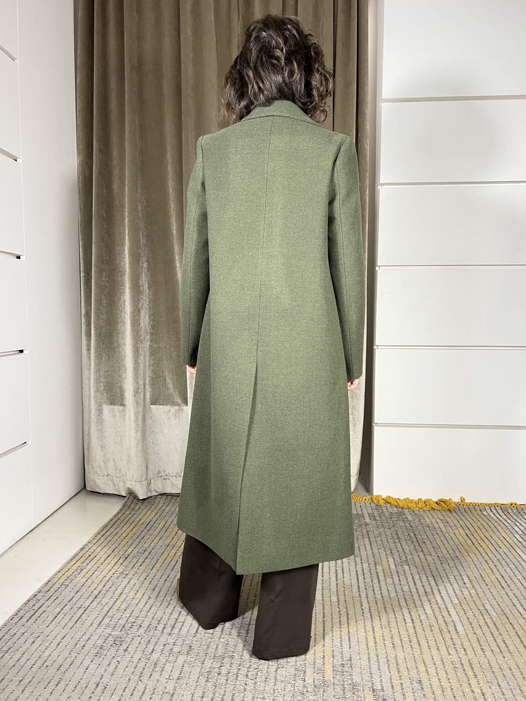 cappotto lungo doppiopetto regolare verde TF1796VERDE VICOLO