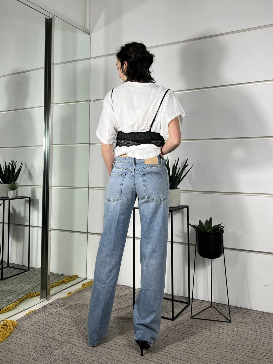 jeans basma, vita bassa straight denim blu DAB5534DENIM BLU VICOLO