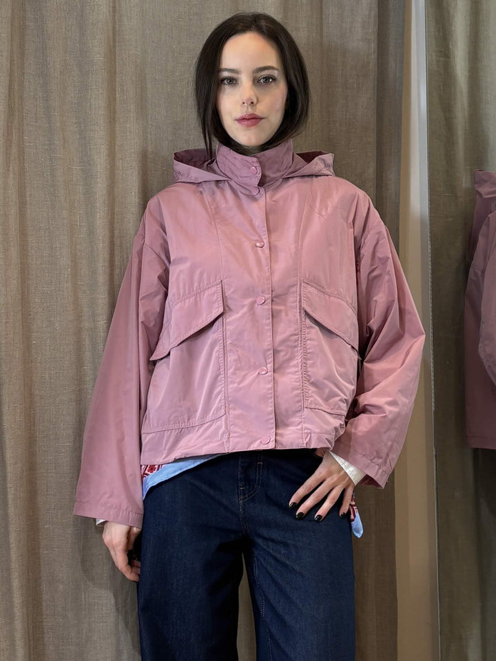 parka corto leggero antivento e antigoccia malva VELIERO002 PENNY BLACK