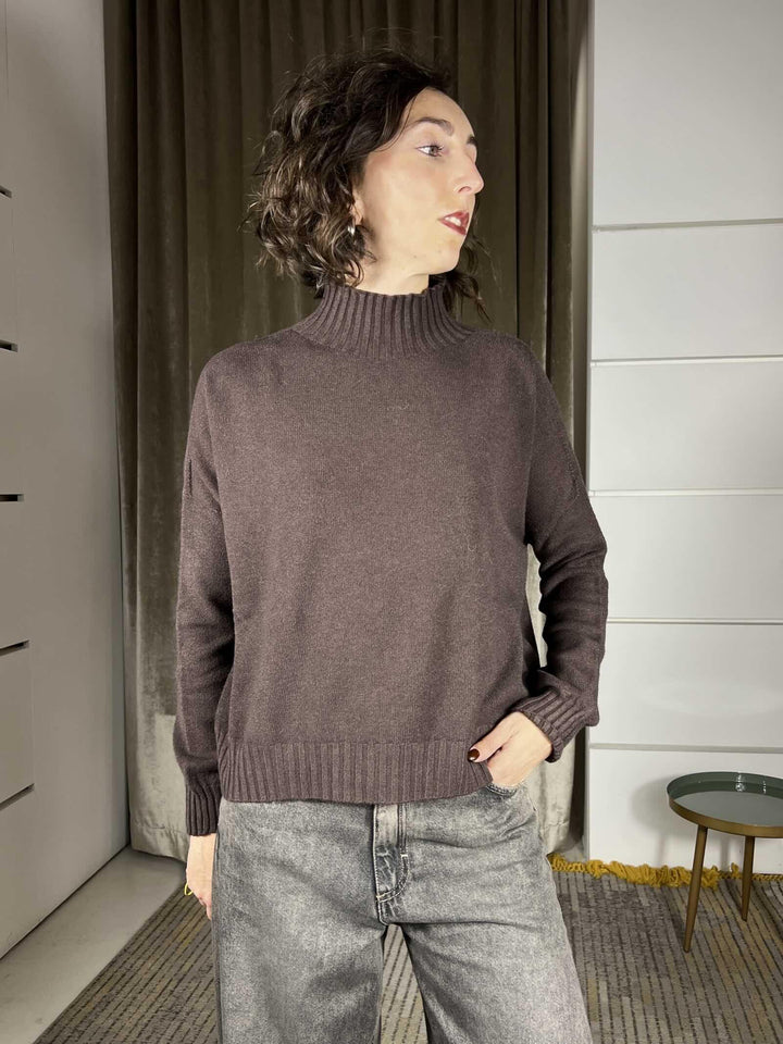 maglia collo alto moro in calda viscosa SSX431MORO SUSY MIX