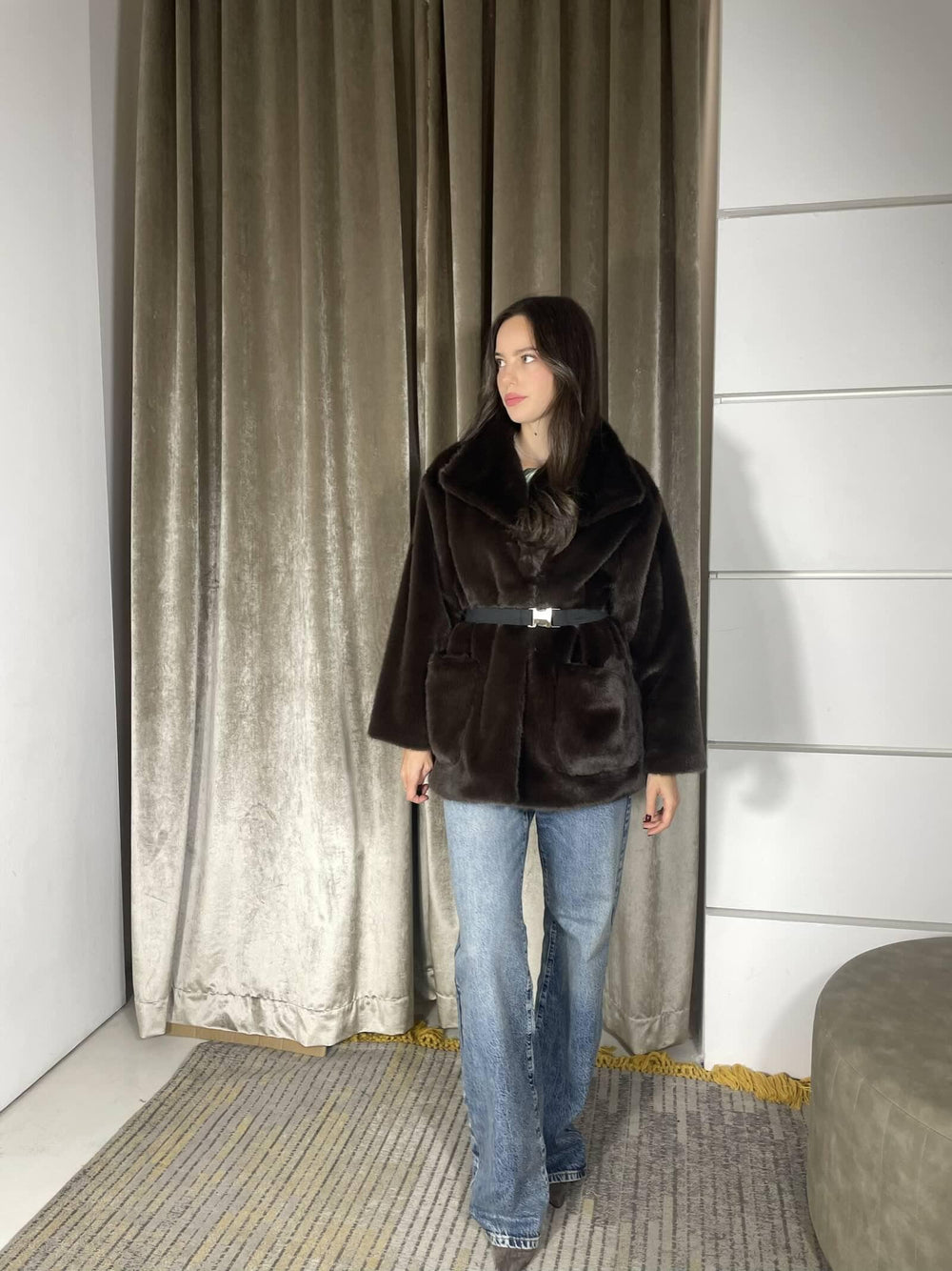 PELLICCIA CON CINTURA SAVO3909 CARLA G