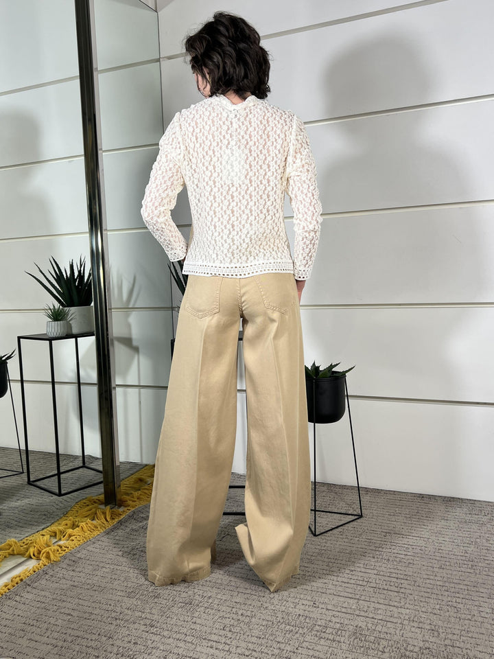 jeans gamba ampia modello madison sabbia DAB5151BEIGE VICOLO