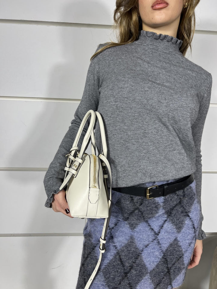 Borsa bowling bag mini bianca BOWLING BAG ZIP MINIZ14V PINKO