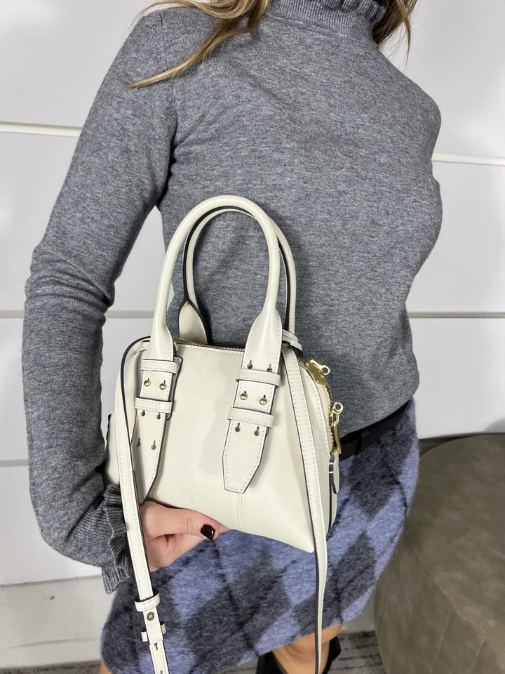 Borsa bowling bag mini bianca BOWLING BAG ZIP MINIZ14V PINKO