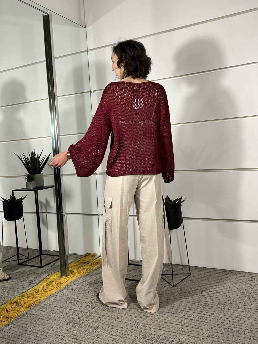 pantalone a palazzo cargo sabbia SM222ABEIGE SUSY MIX