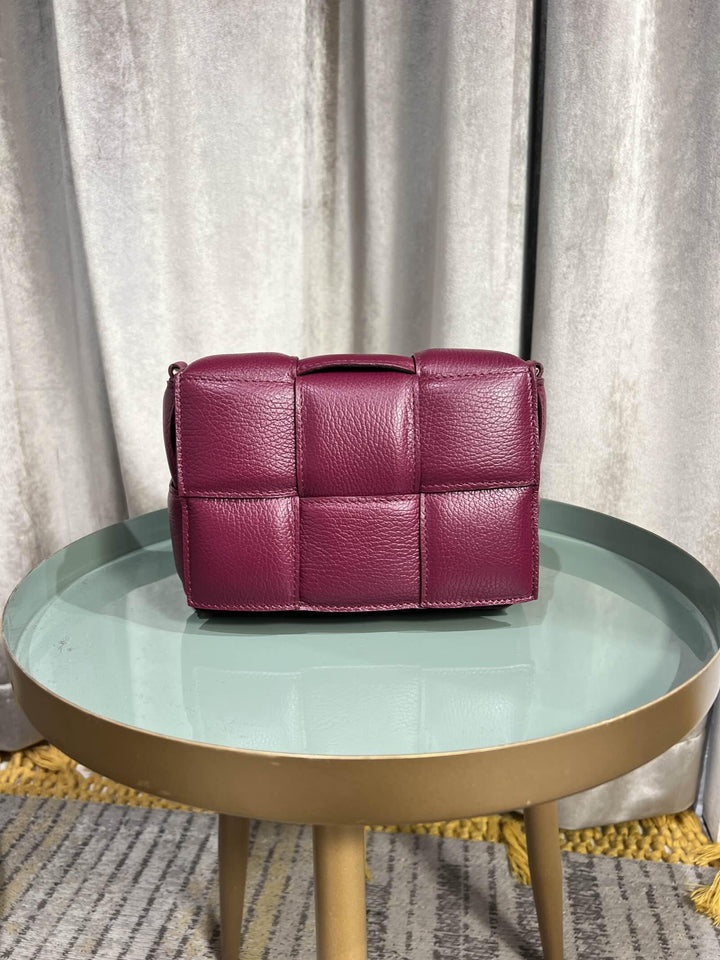 BORSA VINO A INTRECCIO IN PELLE CON TRACOLLA 264130VINO FEMME CAFE SELECTION