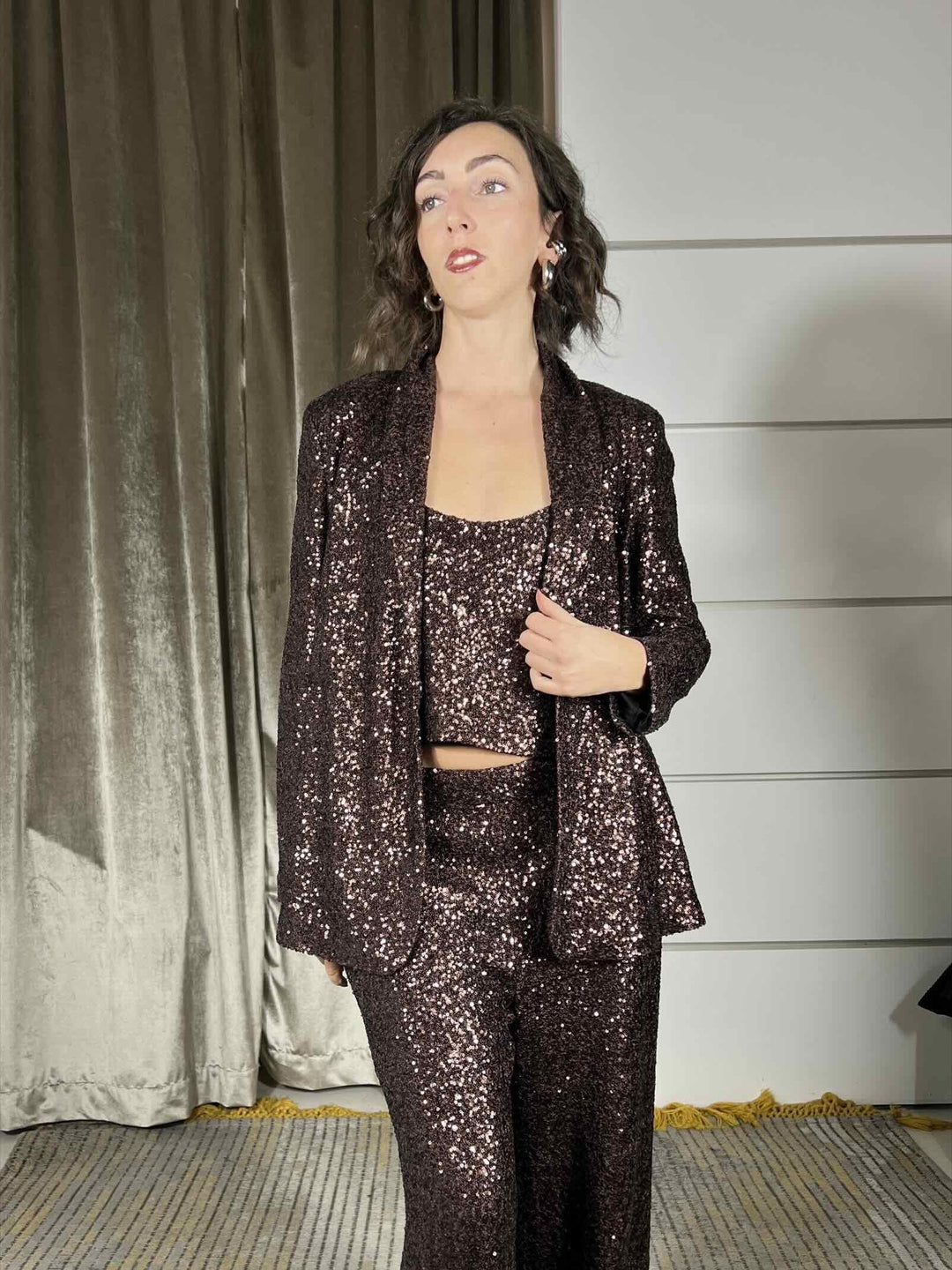 giacca con paillettes arabica marrone G185PYMA646ARABICA MANILA GRACE