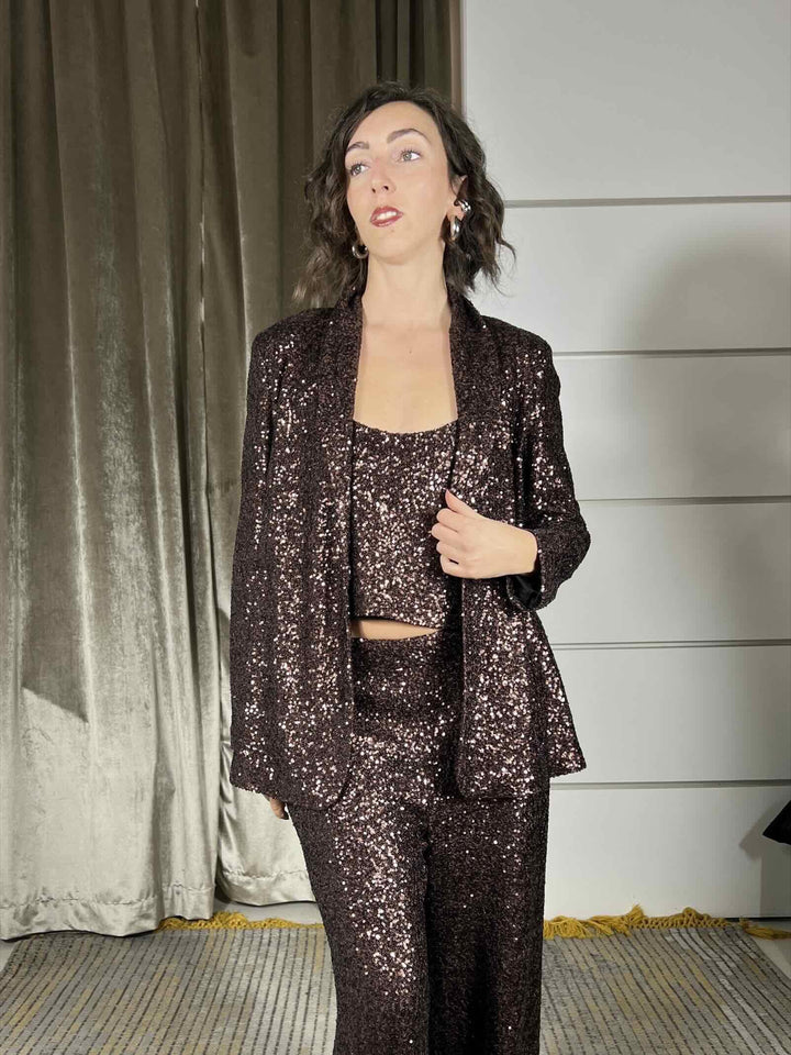 giacca con paillettes arabica marrone G185PYMA646ARABICA MANILA GRACE