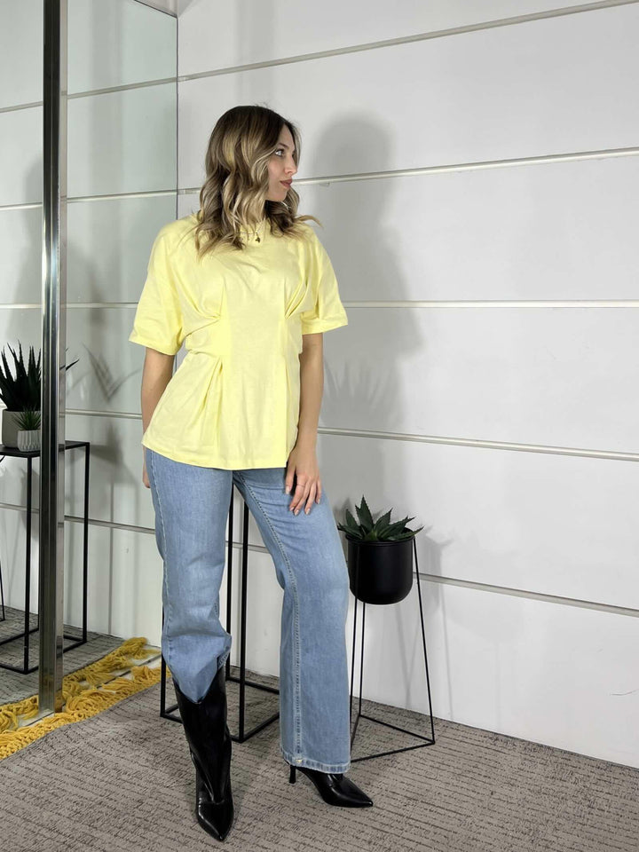 t-shirt gialla ripresa in vita UAB0020GIALLO VICOLO