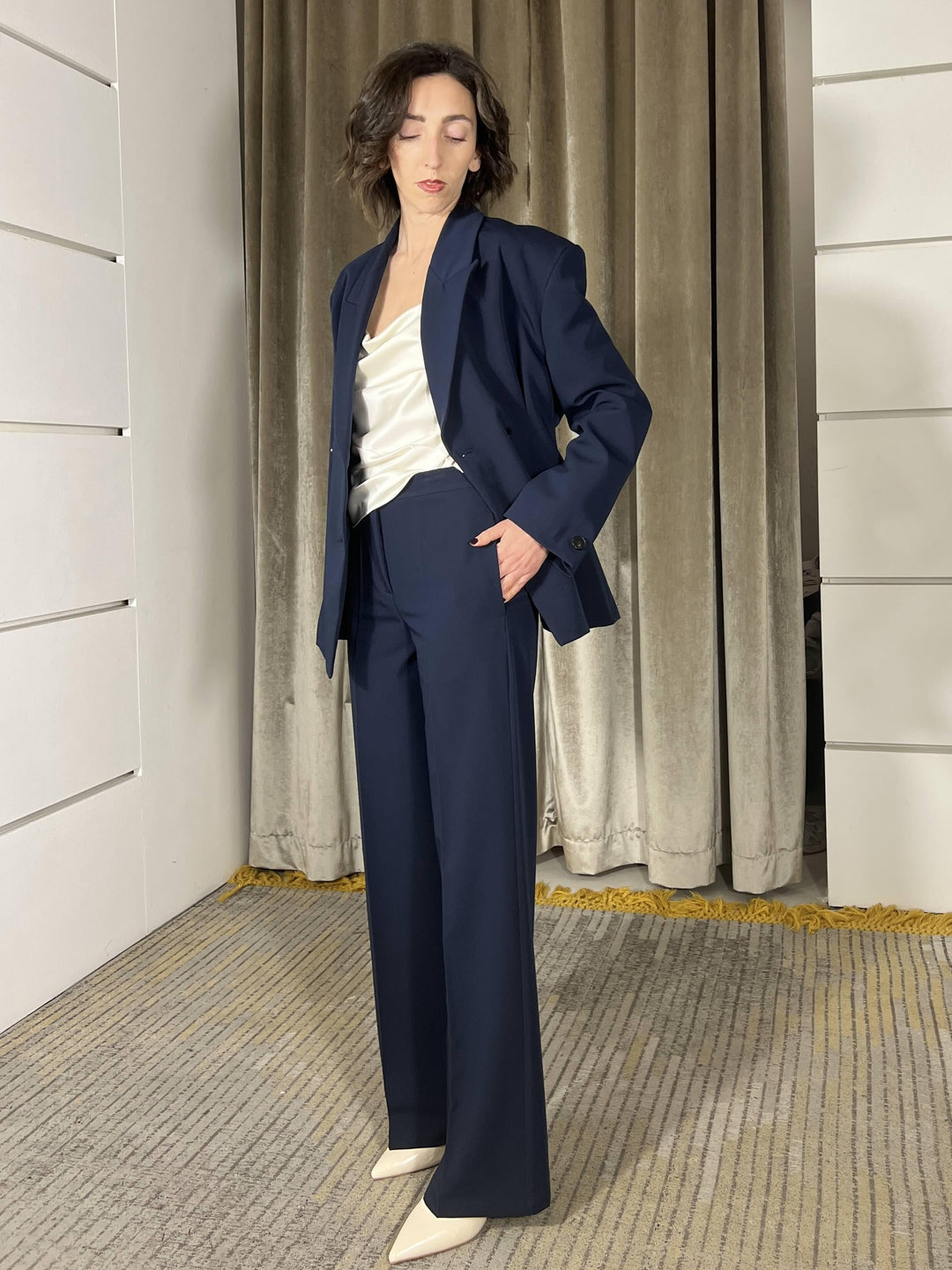 pantalone a palazzo blu TAB0025BLU VICOLO