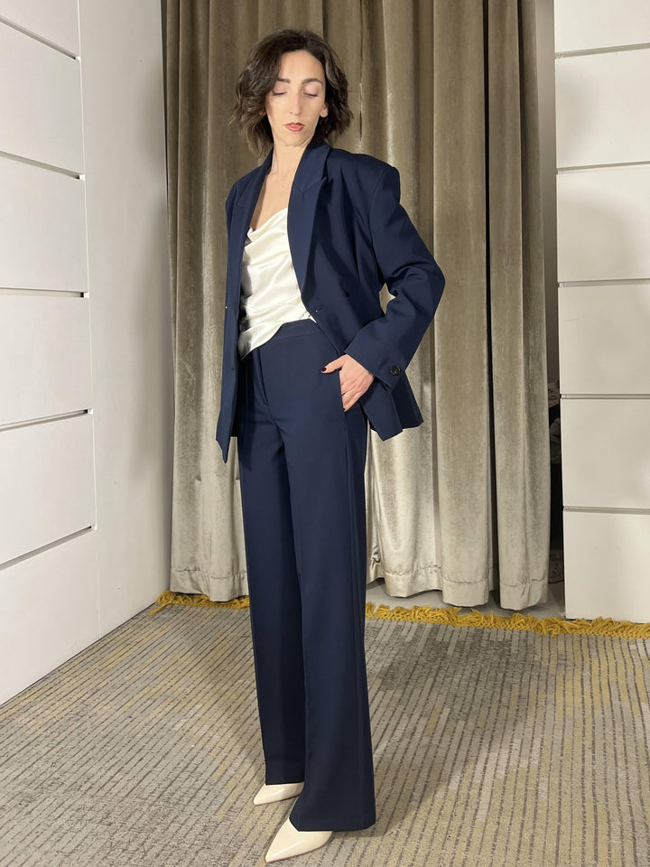 pantalone a palazzo blu TAB0025BLU VICOLO