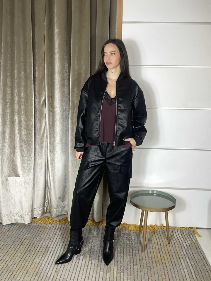 PANTALONE JOGGER IN ECOPELLE POME1710 CARLA G