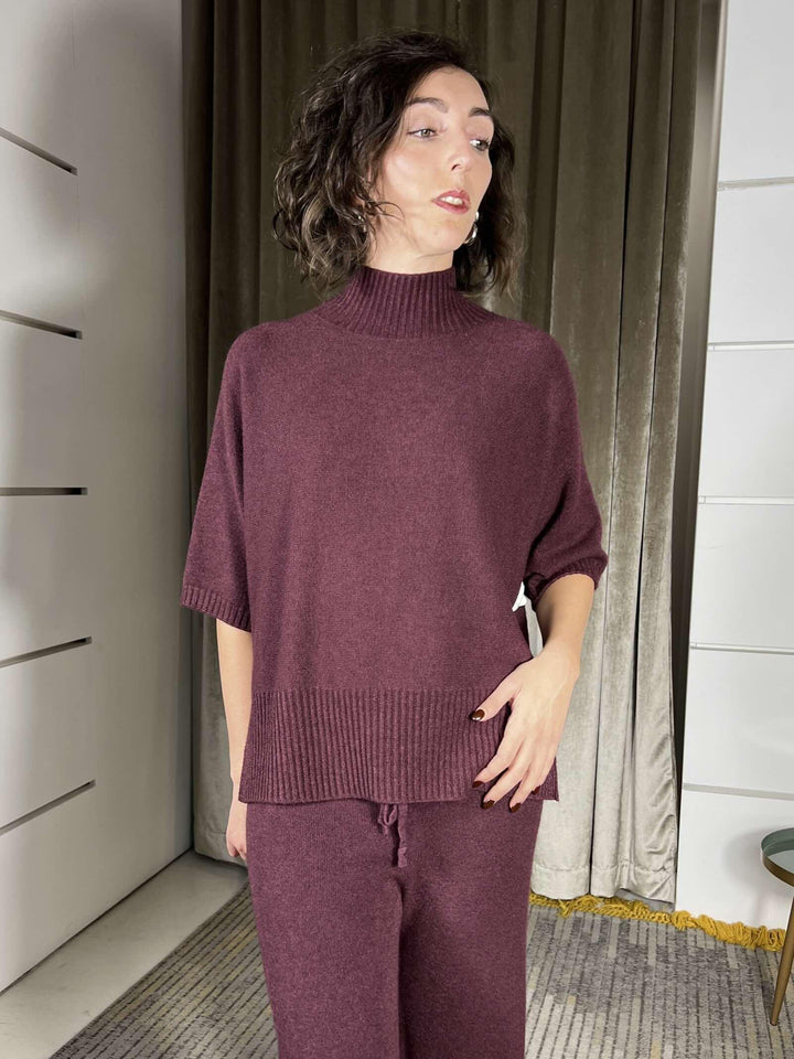 maglia over prugna manica ampia M30258671480 IMPERIAL