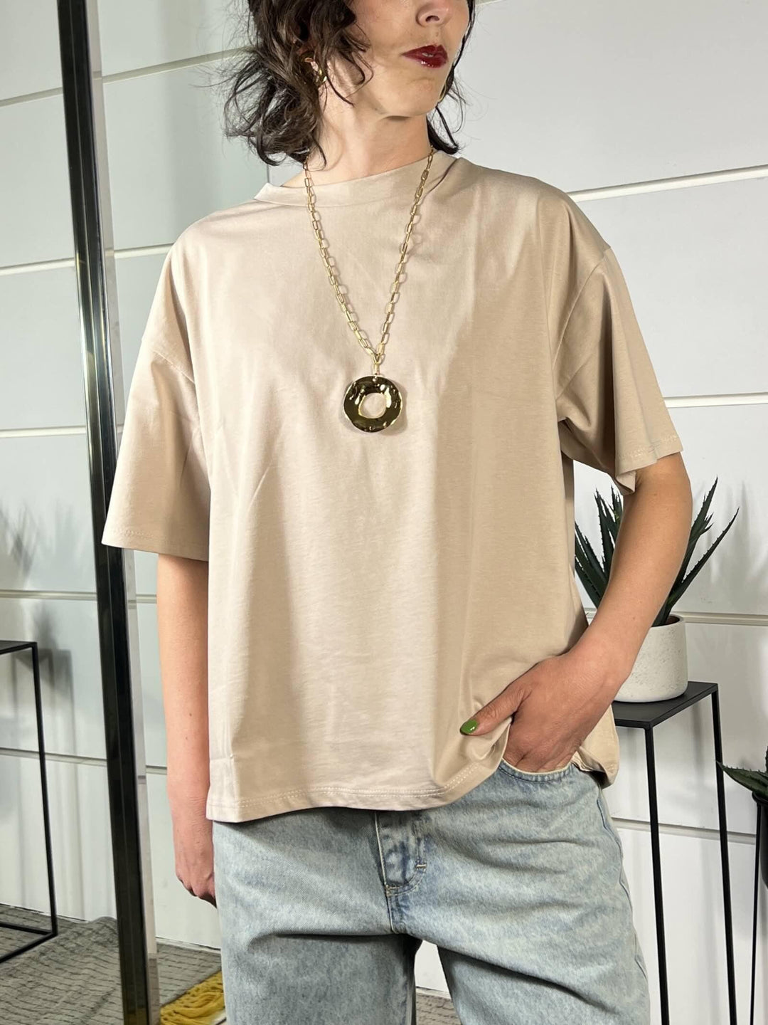 t.shirt over girocollo sabbia 11935SABBIA SUSY MIX