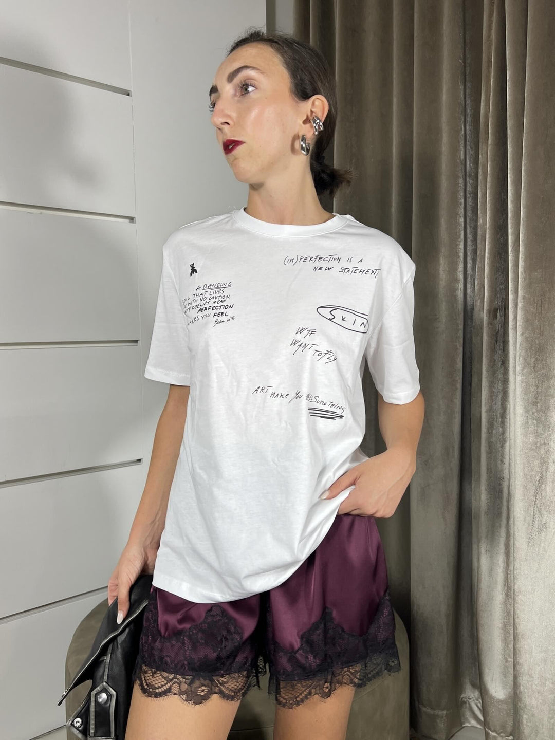 T-SHIRT (IM)PERFECTION BIANCA MANICA CORTA 2M4521J365W103 PATRIZIA PEPE PREVIEW