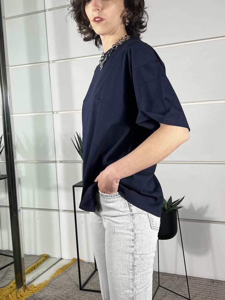 t.shirt over girocollo blu 11935BLU SUSY MIX