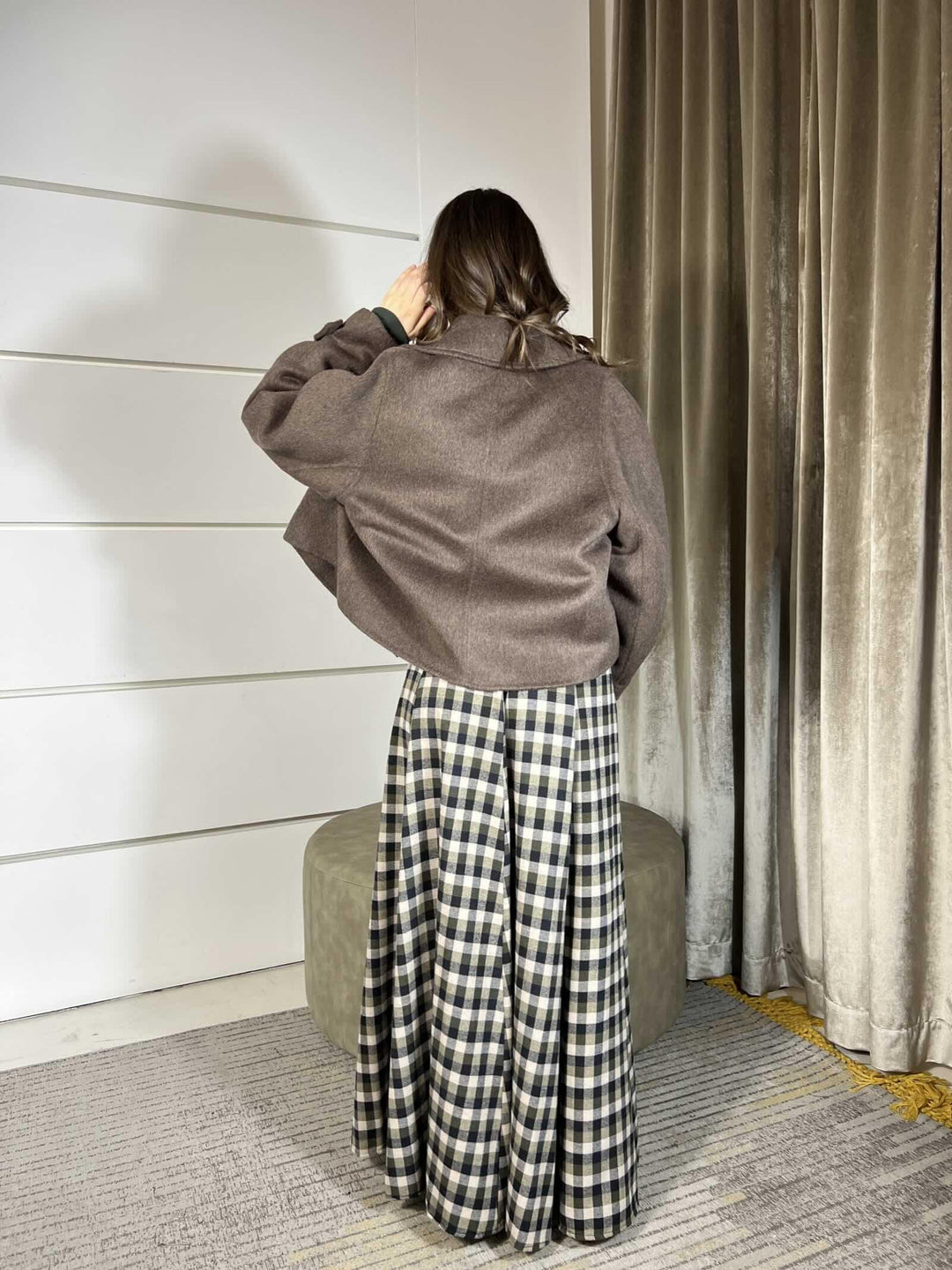 GONNA LUNGA CHECK VERDE MILITARE D300T43LVERDE MILITARE SUSY MIX