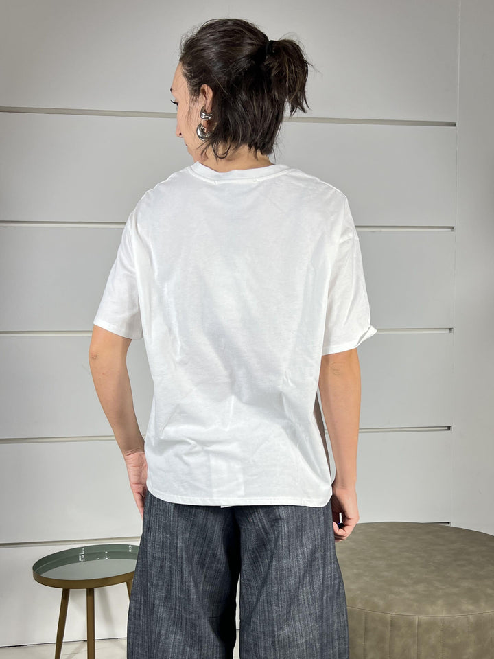 t-shirt bianca con tigre TMA-P041BURRO HAVE ONE