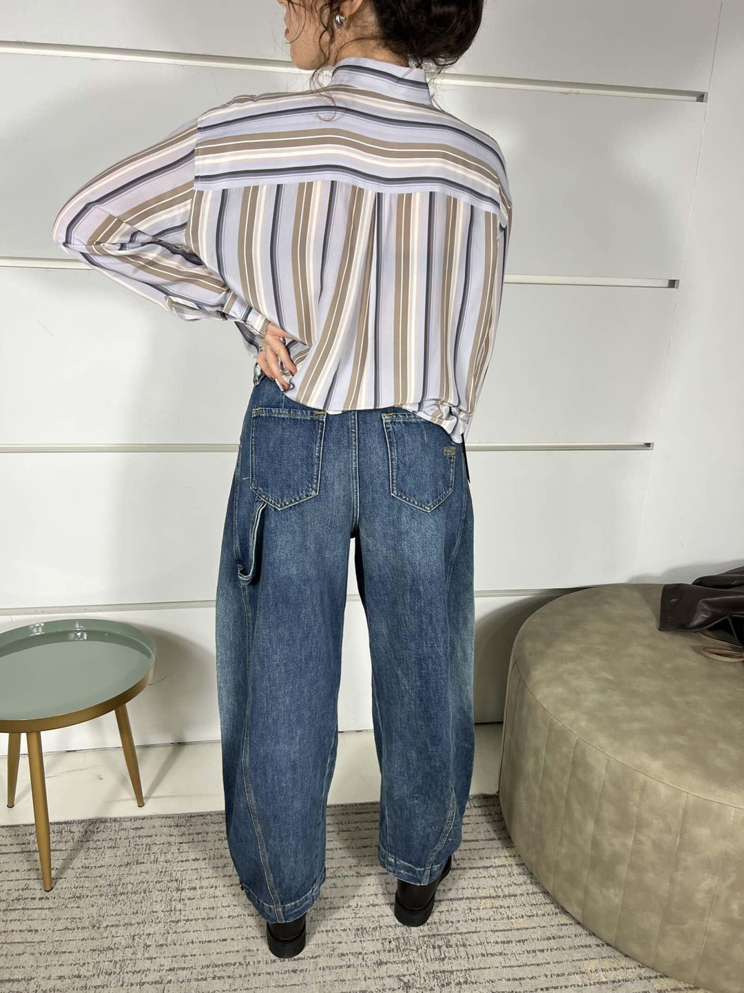 jeans baloon con zip e pince denim medio scuro SICURO ZIP PANTALONEPJZ PINKO