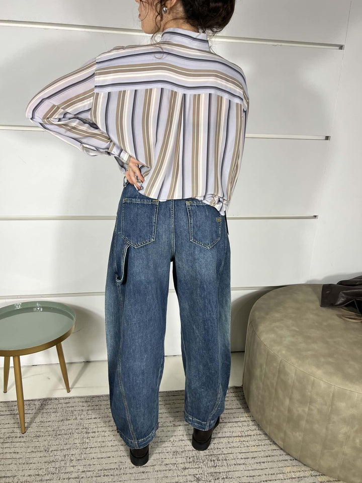 jeans baloon con zip e pince denim medio scuro SICURO ZIP PANTALONEPJZ PINKO