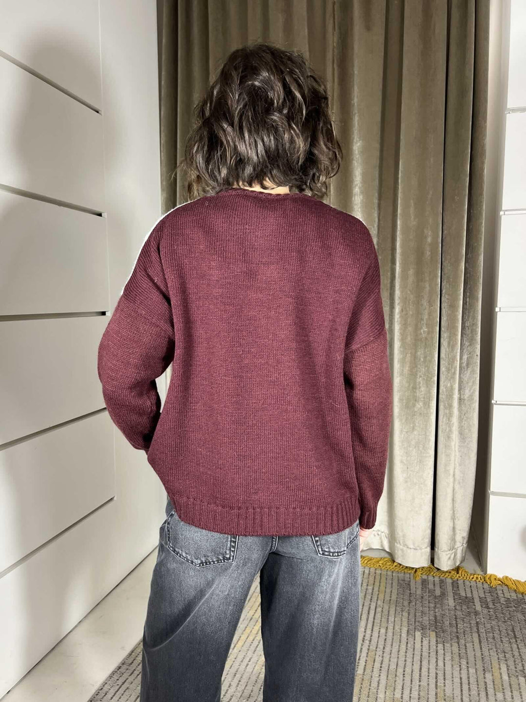 maglia girocollo rombi in misto lana MFP-P329VINO/BUBBLE/GRIGIO/PASTA HAVE ONE