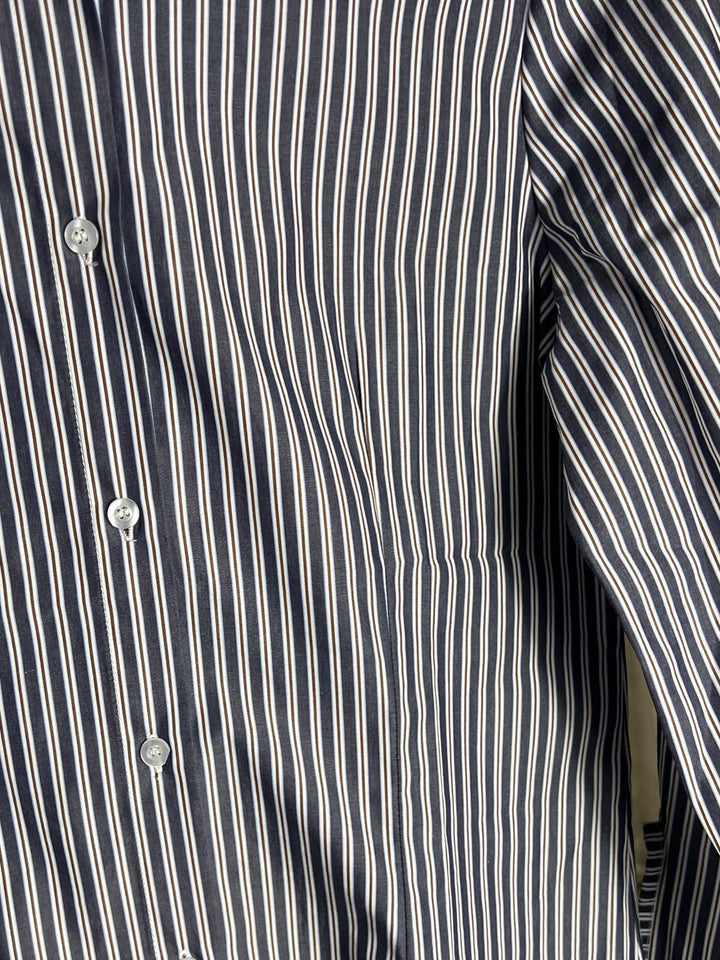camicia a righe in cotone blu 74857BLU SUSY MIX