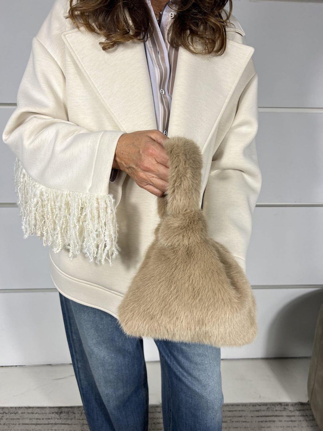 borsa a sacchetto in ecovisione beige XOAB3904 CARLA G. ACCESSORI