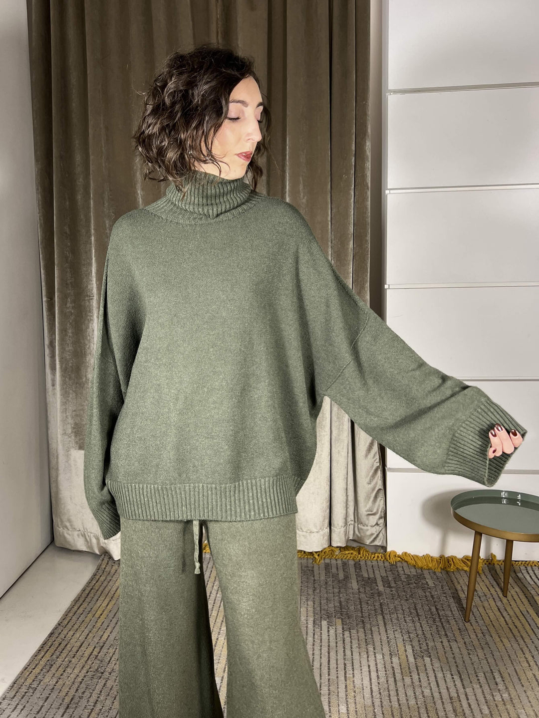 maglione collo alto con coste militare M30258911765 IMPERIAL