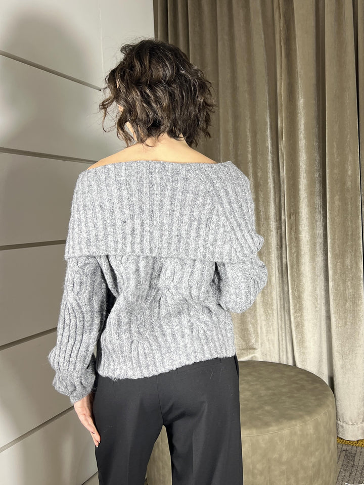 maglione scollo shiffer grigio MBD-P334GRIGIO HAVE ONE