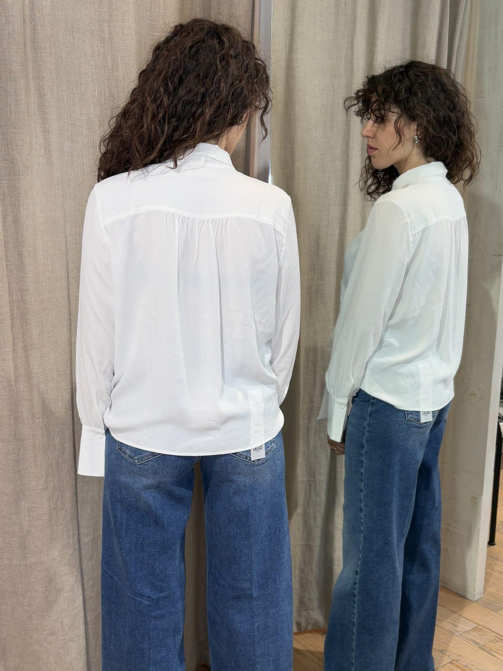 camicia in misto seta con sciarpina bianca INTESA001 iBLUES 1