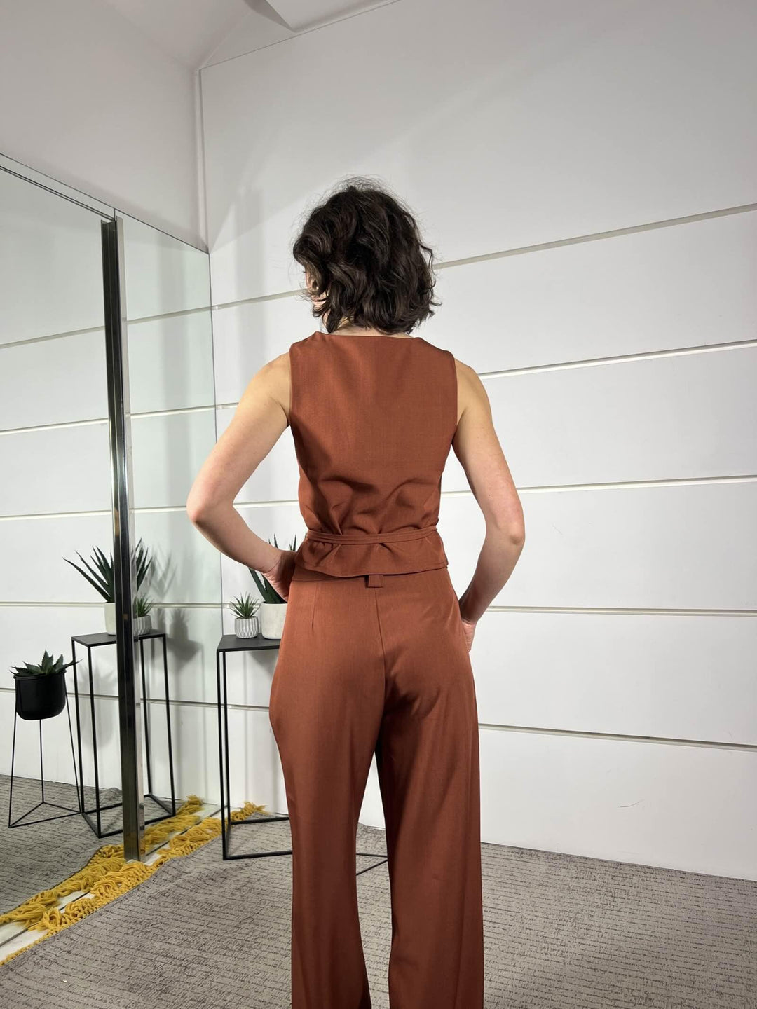gilet con lacci rust GIA26SE1377RUST TWO WAY