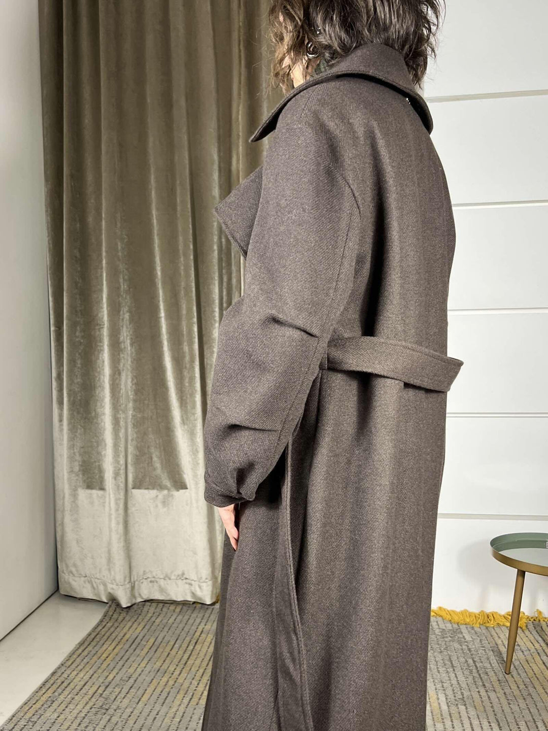 cappotto lungo con cinta in vita moro M01N0757MORO PHILIA LOFT