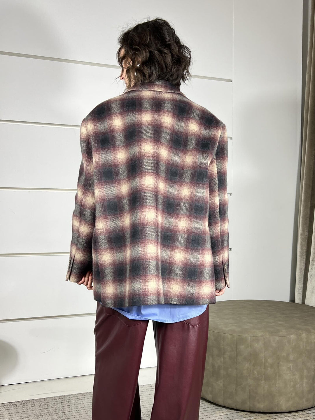 GIACCA CAPPOTTO OVER BORDEAUX E BURRO TF1776BORDEAUX/BURRO VICOLO