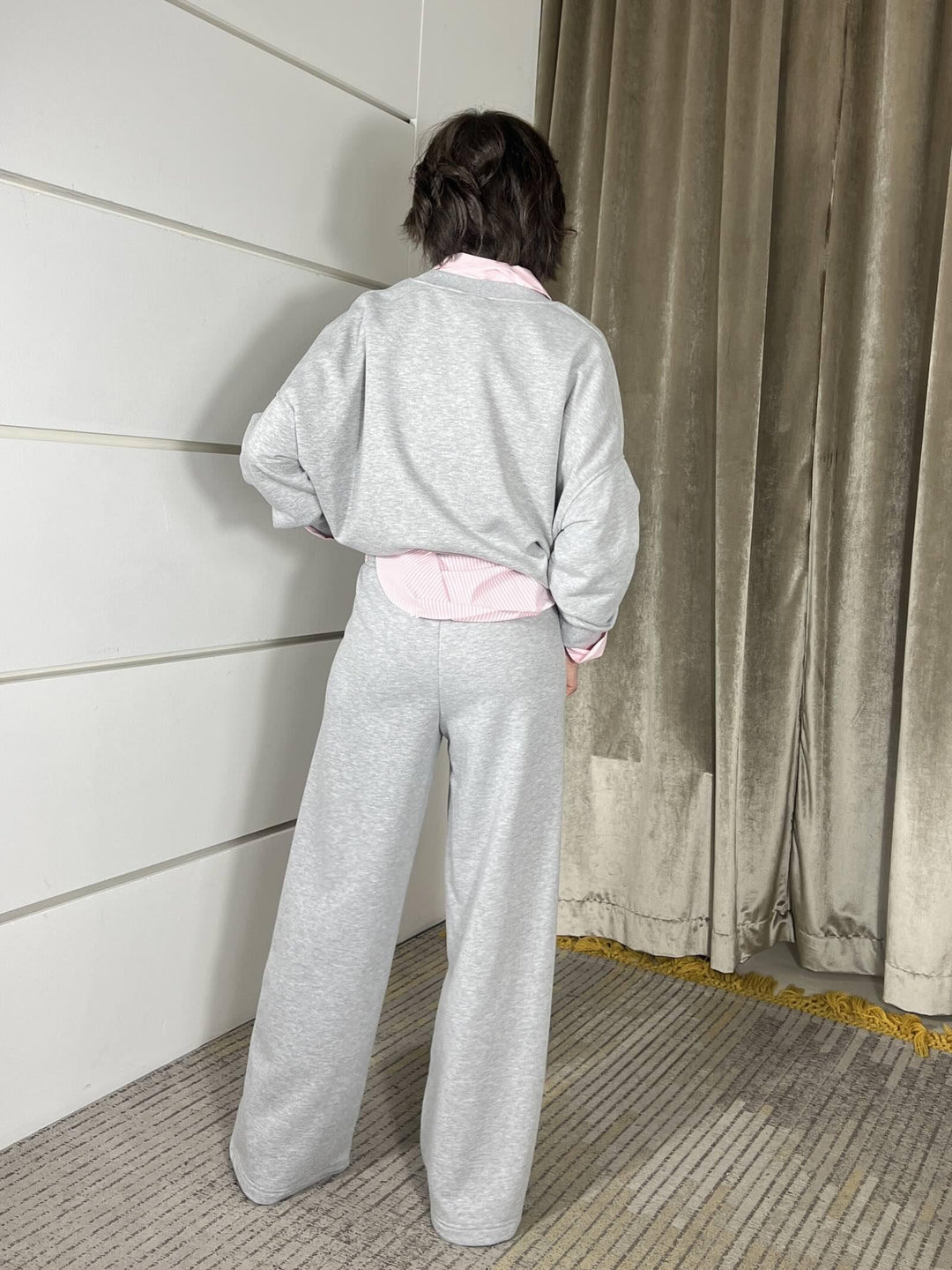 pantalone tuta a palazzo grigio TAB0444GRIGIO VICOLO