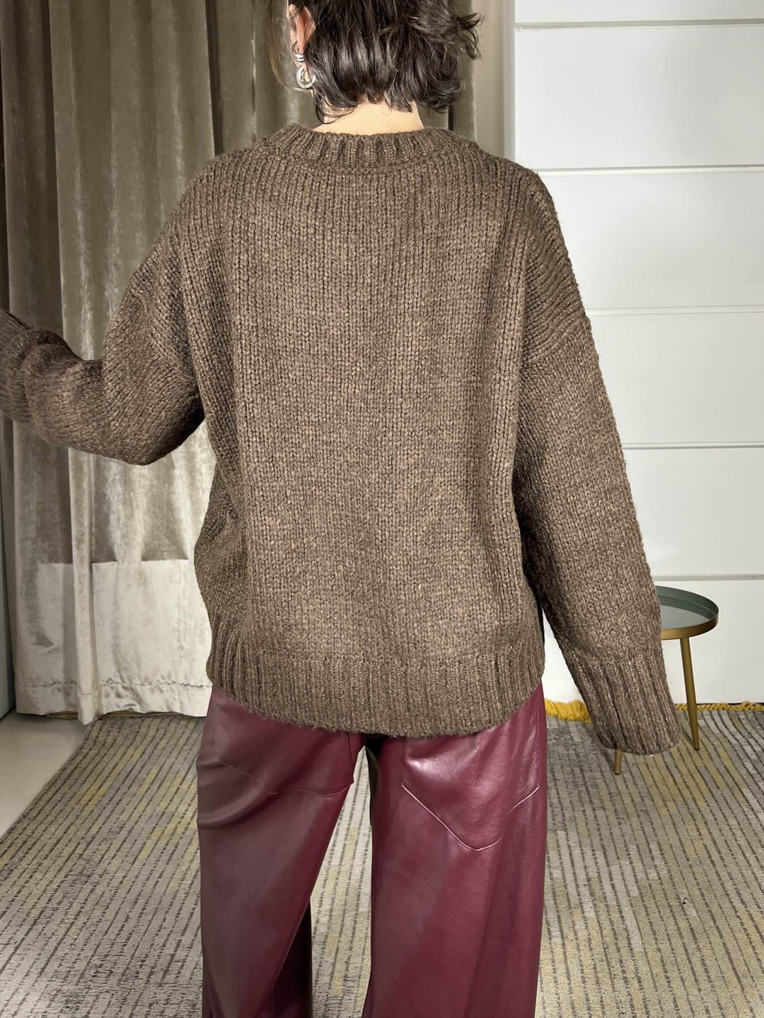 maglione girocollo in misto lana e alpaca moro 33057FMORO VICOLO