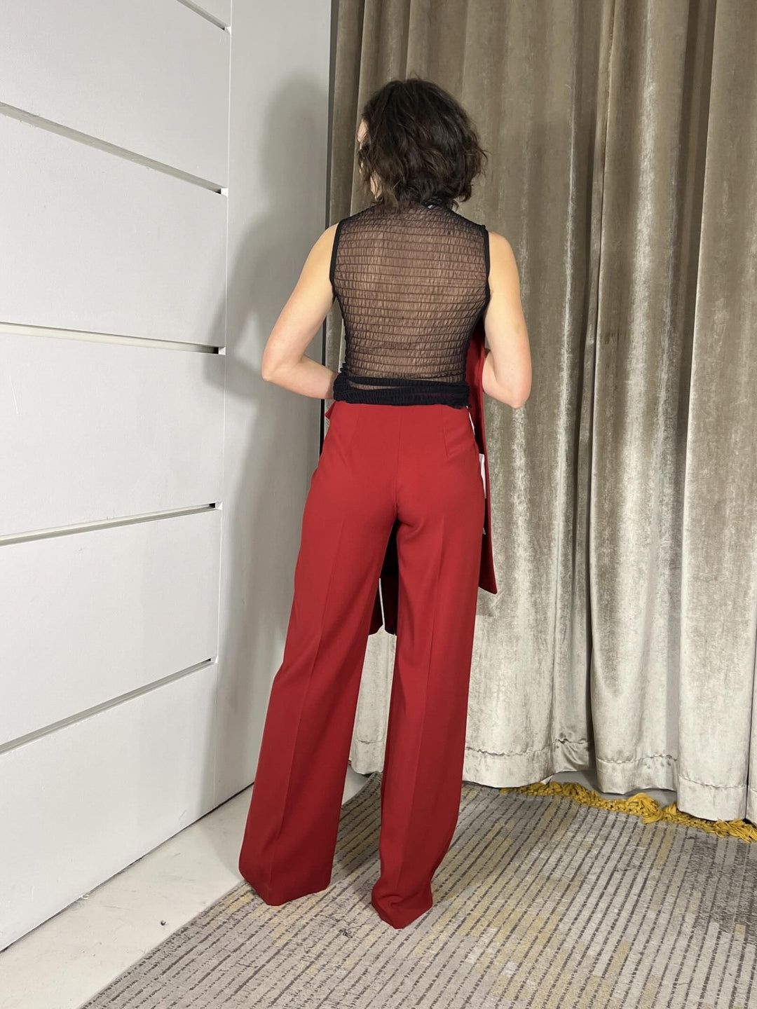 pantalone palazzo rosso 8P0731A6F5R862 PATRIZIA PEPE PREVIEW