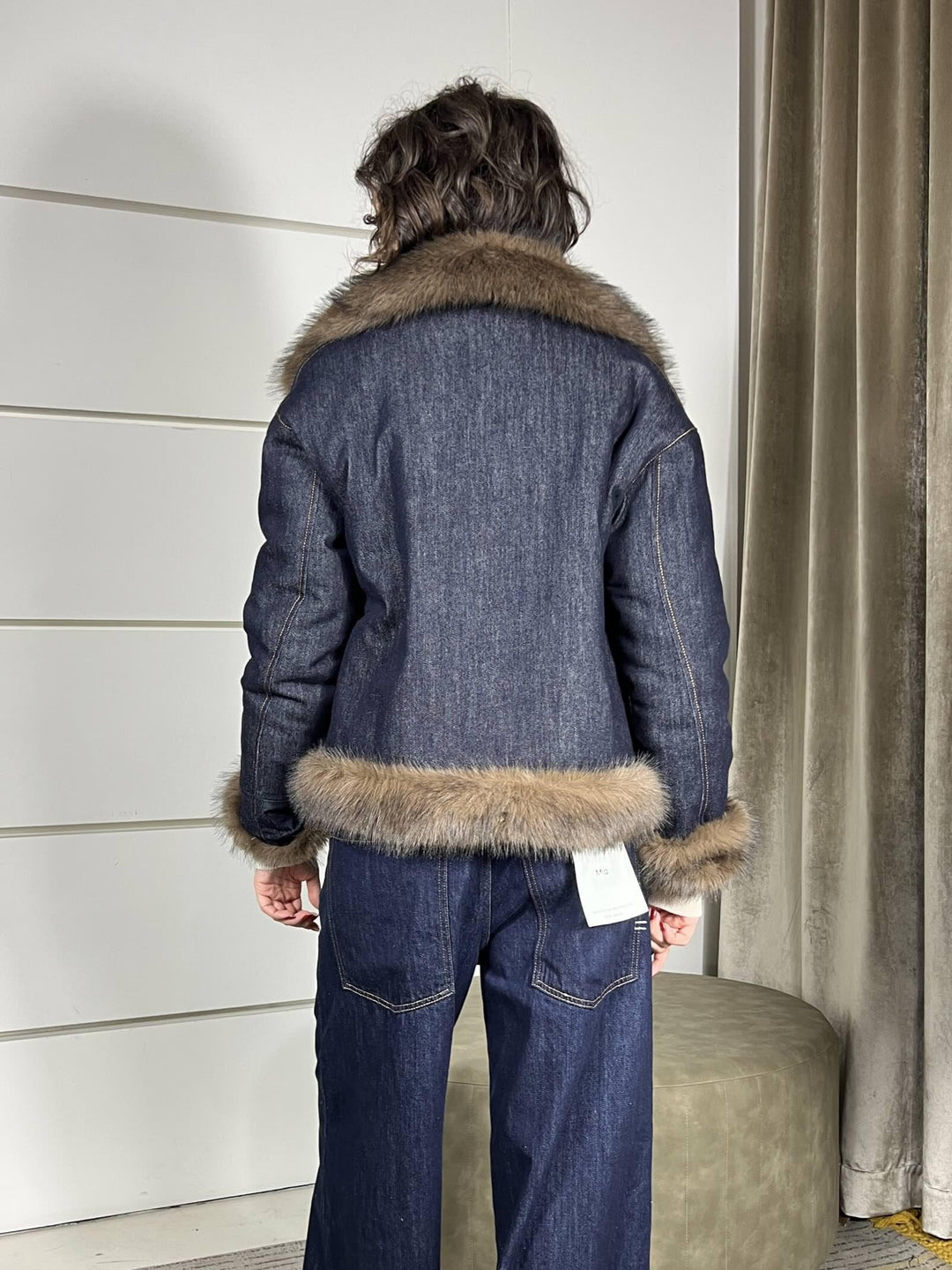 giubbotto in denimscuro  reversibile diventa una ecopelliccia TF0079DENIM SCURO VICOLO