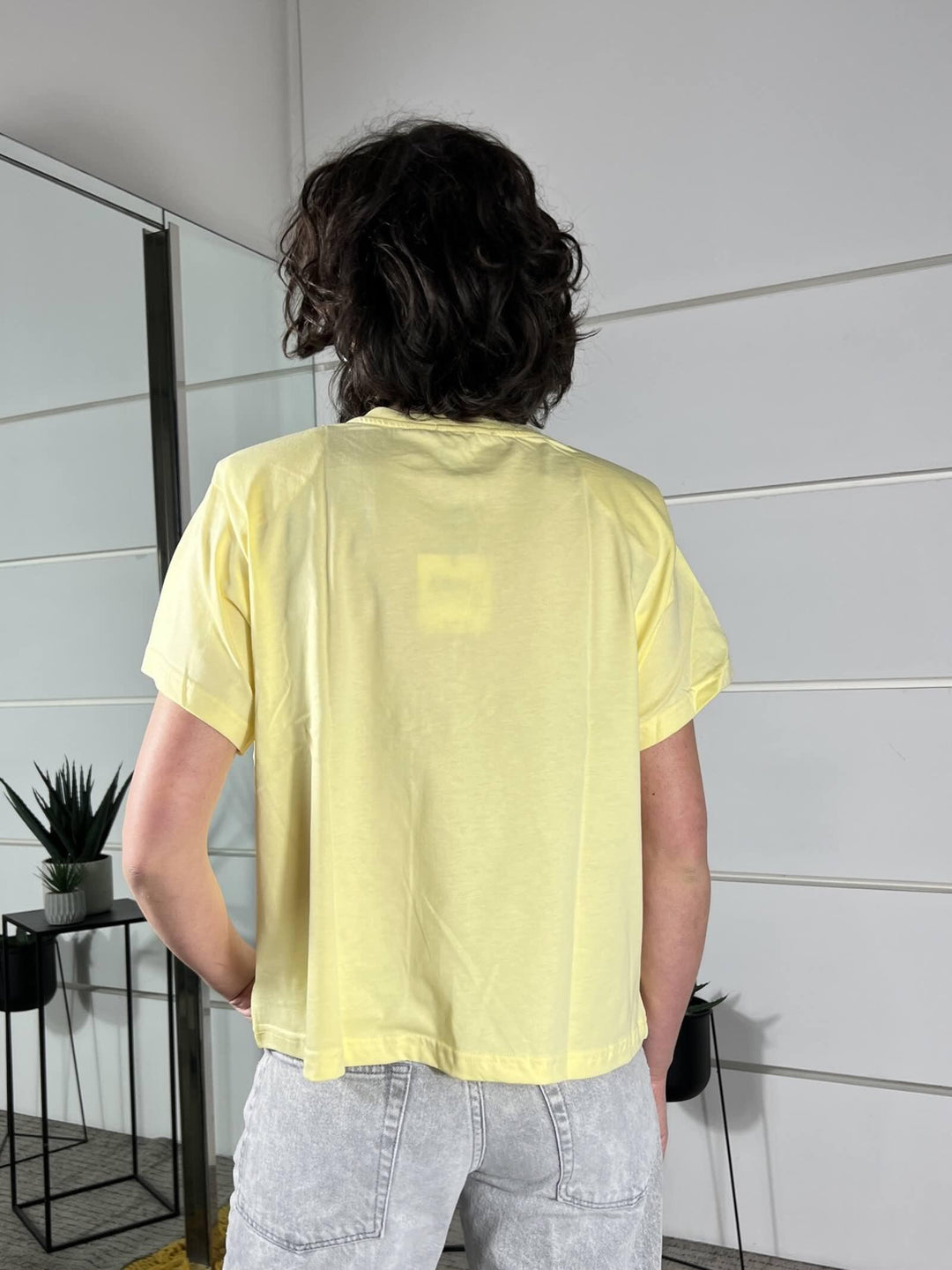 t-shirt girocollo con spalline gialla manica corta TS26SGI40GIALLO TWO WAY