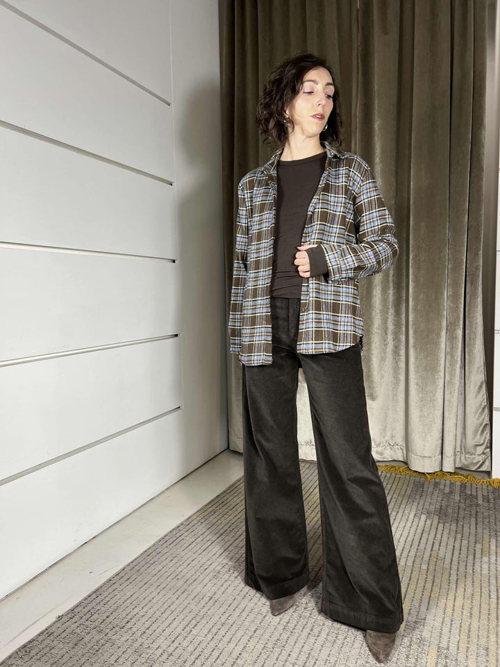 camicia quadri moro e celeste CJK-P158MORO/CELESTE HAVE ONE