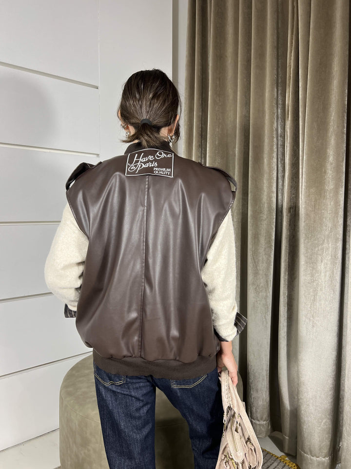 GILET MORO IN ECOPELLE LMA-P008MORO HAVE ONE