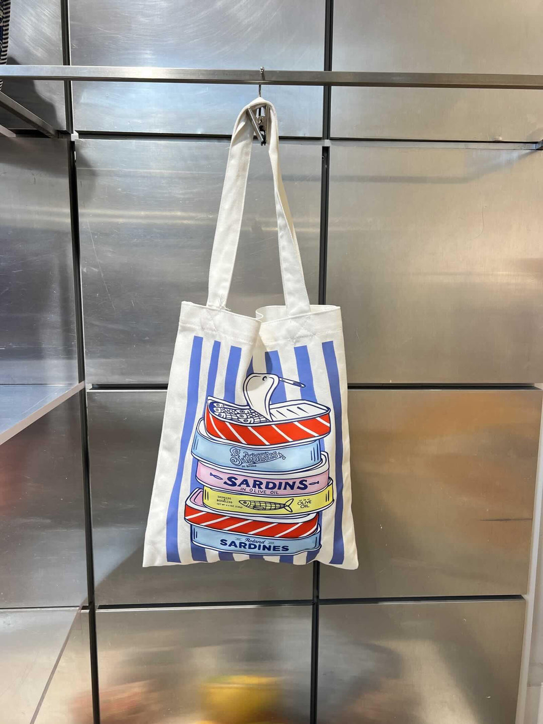 borsa in cotone con dtampa sardine 0229SARDINE SPICY CAFE