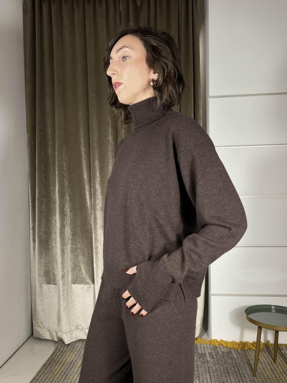 dolcevita con manicottobordeaux 22108FMORO VICOLO