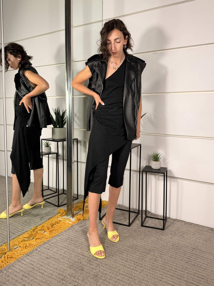 pantalone capri nero PE26307NERO TENSIONE IN