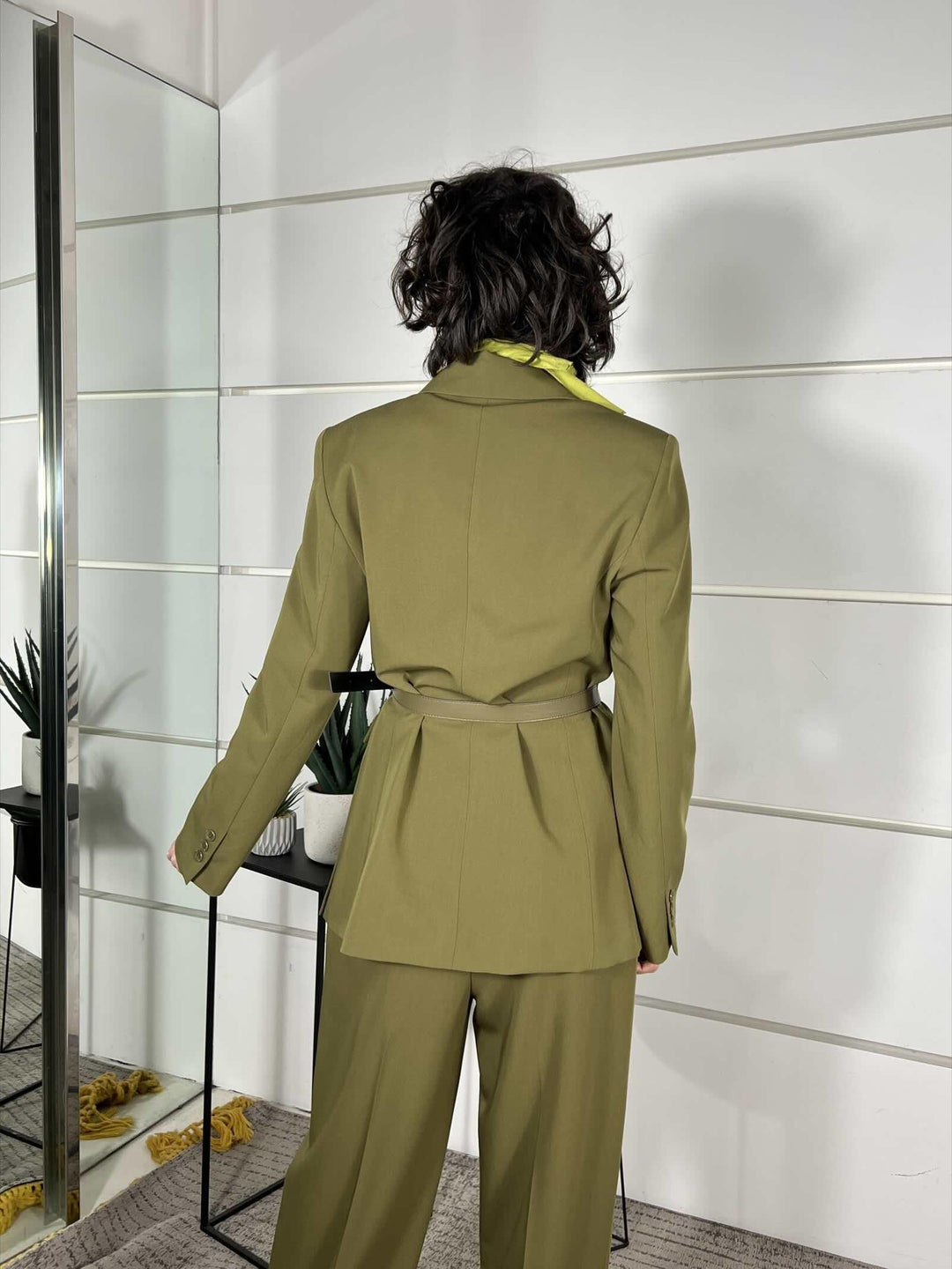 giacca over con cintura in vita pistacchio JBJ8LIC1748 IMPERIAL
