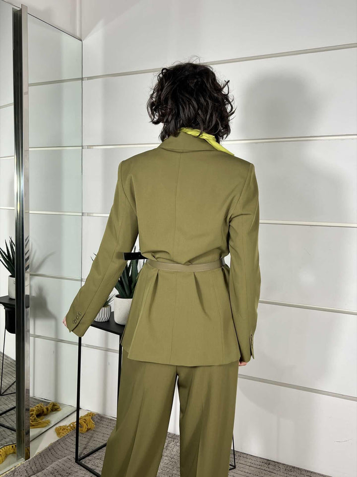 giacca over con cintura in vita pistacchio JBJ8LIC1748 IMPERIAL