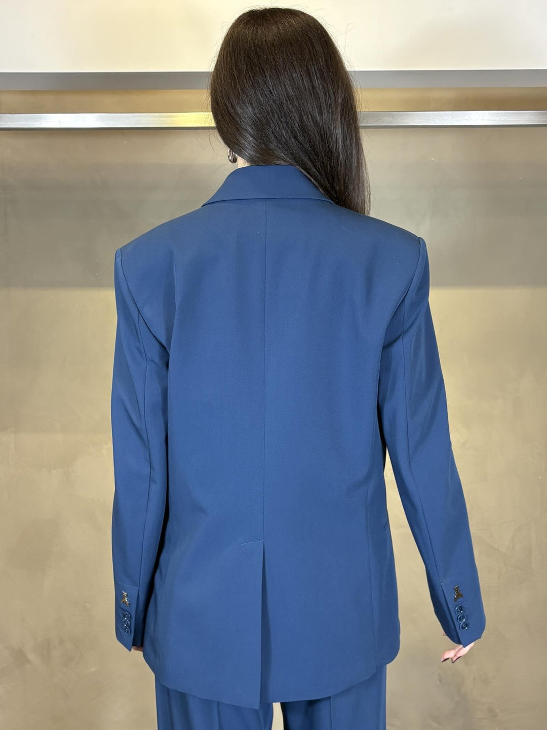 giacca doppiopetto oversize  blu laguna 8S0585A498CA97 PATRIZIA PEPE PREVIEW