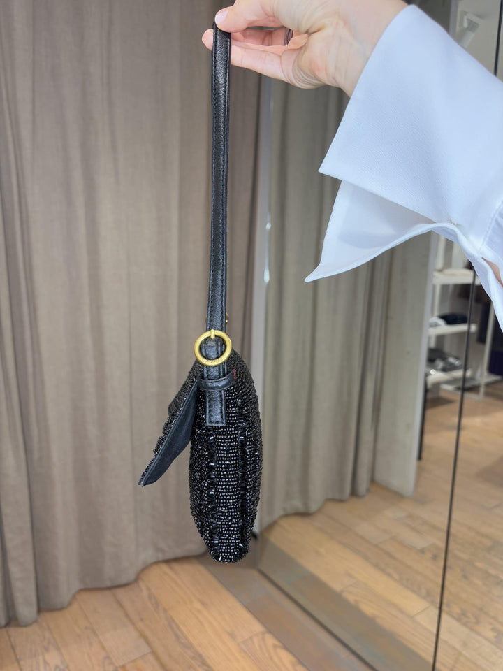 MINI BORSA NERA CON PERLINE BF0005-9124220000 MALIPARMI