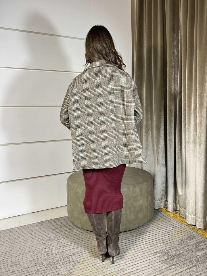 giacca con spille quadri over 26B1370QUADRO TENSIONE IN