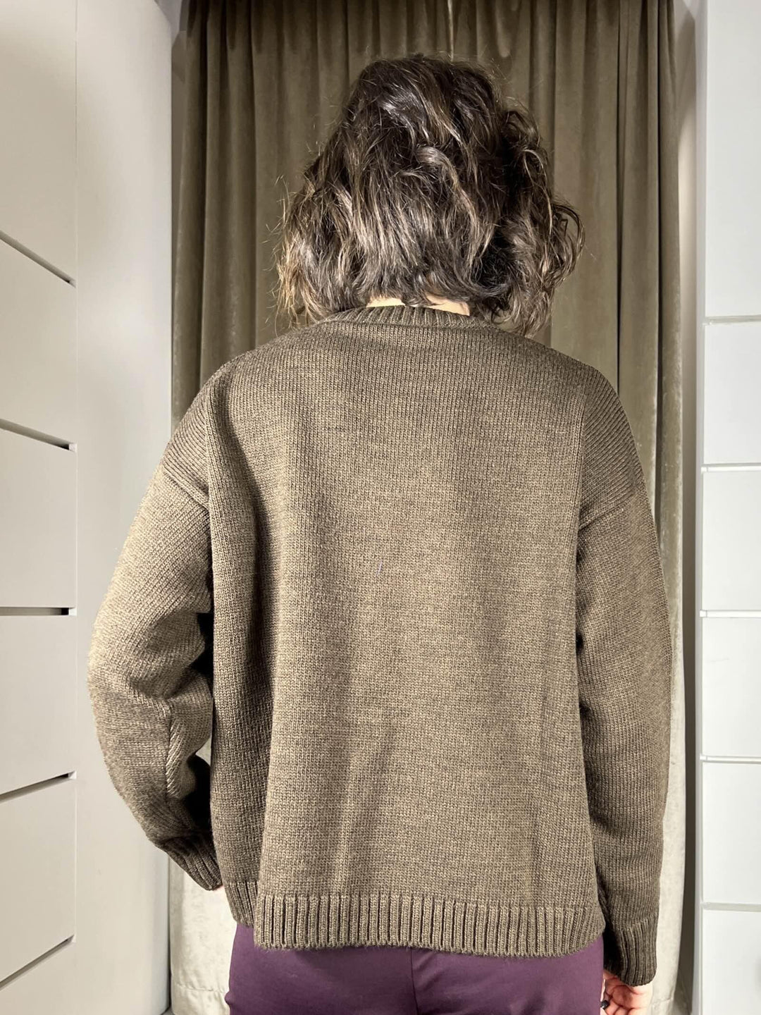maglione gricollo con n 5 in misto lana e alpaca brown W5HMJ56A400BROWN TENSIONE IN